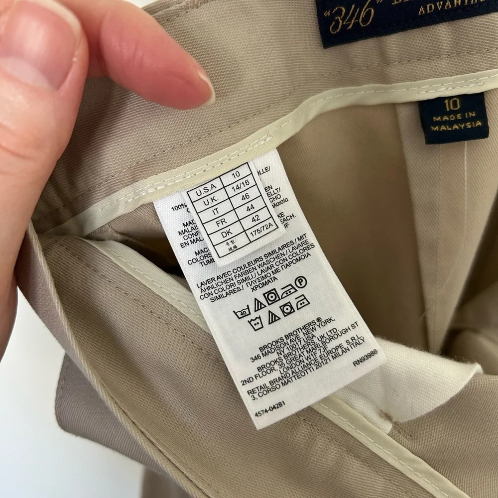 Brooks Brothers 346 Advantage Chino Size 10 Women’s NWOT 100% Cotton - Picture 5 of 7